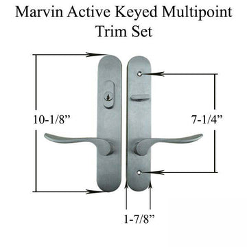 Marvin Door Handle Set PVD Satin Nickel Active Keyed Marvin Door Handle